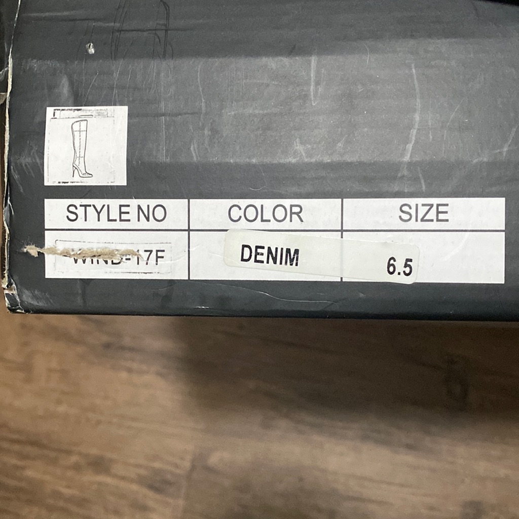 Denim Thigh High Boots Brand New